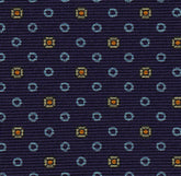 Sky Blue, Light Yellow & Orange on Dark Purple Pocket Square Silk MCP-598